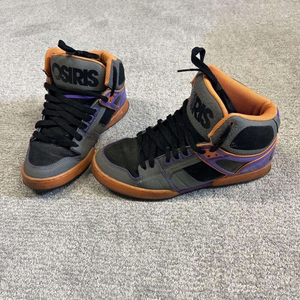 Osiris NYC 83 ULT Shoes Mens 10.5 Black Gray Orange Y2K Skate High Top Sneakers
